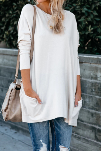 Casual Solid Patchwork O Neck Tops