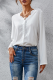 Fashion Elegant Solid Buckle Burn-out V Neck Tops