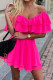 Fashion Celebrities Solid Patchwork Off the Shoulder A Line Dresses