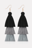 Fashion Gradual Change Solid Tassel Patchwork Earrings