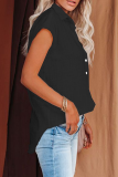 Casual Solid Patchwork Turndown Collar Tops
