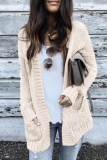 Casual Solid Patchwork Cardigan Collar Tops