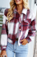 Casual Plaid Patchwork Turndown Collar Tops