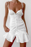 Fashion Casual Solid Patchwork Spaghetti Strap A Line Dresses