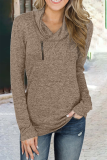 Casual Solid Patchwork U Neck Tops