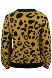 Fashion Casual Leopard O Neck Tops