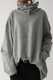 Casual Solid Patchwork Pocket Turtleneck Tops