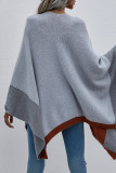 Plus Size Fashion Color Block Patchwork O Neck Outerwear