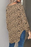 Casual Print Patchwork V Neck Tops