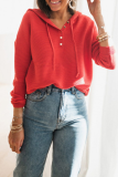 Casual Solid Patchwork Hooded Collar Tops