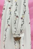 Fashion Elegant Print Patchwork Buckle Square Collar A Line Dresses