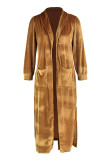 Casual Solid Patchwork Cardigan Collar Outerwear