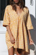 Fashion Casual Plaid Patchwork V Neck Princess Dresses