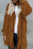 Fashion Casual Solid Patchwork Hooded Collar Outerwear