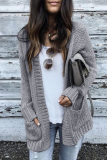 Casual Solid Patchwork Cardigan Collar Tops