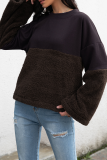 Casual Patchwork Basic Contrast O Neck Tops