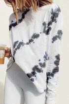 Fashion Street Print Patchwork O Neck T-Shirts