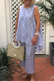 Casual Striped Patchwork O Neck Tops