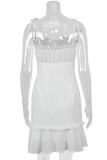 Fashion Casual Solid Patchwork Spaghetti Strap A Line Dresses