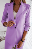 Elegant Solid Patchwork Buttons Turn-back Collar Outerwear