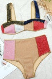 Sexy Color Block Patchwork Swimwears