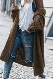 Casual Solid Patchwork Cardigan Collar Tops