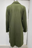 Casual Work Solid Buttons Turn-back Collar Outerwear