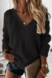 Fashion Casual Solid Patchwork V Neck Tops