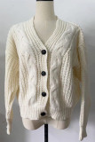 Casual Solid Buckle V Neck Tops