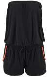Casual Solid Patchwork Strapless Straight Rompers