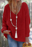 Fashion Casual Solid Patchwork V Neck Tops