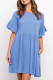 Fashion Casual Solid Patchwork O Neck Princess Dresses