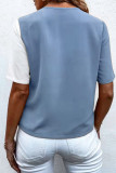 Fashion Casual Solid Patchwork V Neck Tops