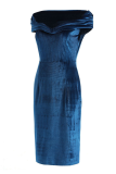 Sexy Solid Patchwork Off the Shoulder Pencil Skirt Dresses
