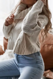 Fashion Casual Solid Patchwork Turtleneck Tops Sweater