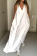 Casual Solid Patchwork V Neck Straight Dresses