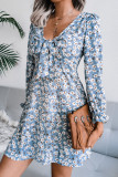 Fashion Casual Print Patchwork V Neck A Line Dresses