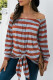 Fashion Casual Striped Patchwork Off the Shoulder T-Shirts
