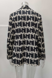 Fashion Casual Print Patchwork Turndown Collar Outerwear