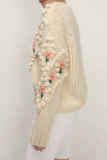 Casual Patchwork Hollowed Out Cardigan Collar Tops