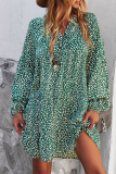 Elegant Print Patchwork Flounce V Neck A Line Dresses