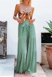 Casual Solid Patchwork Loose Mid Waist Speaker Solid Color Bottoms