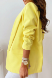 Fashion Solid Patchwork Turndown Collar Outerwear