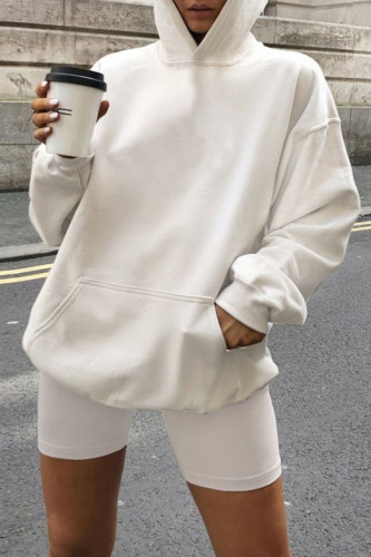 Fashion Sportswear Solid Patchwork Hooded Collar Long Sleeve Two Pieces