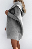 Casual Solid Patchwork Hooded Collar Outerwear