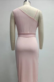 Fashion Sexy Solid Sequined With Belt V Neck One Step Skirt Dresses