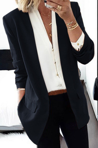 Casual Street Solid Solid Color Turndown Collar Outerwear