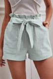 Casual Solid Patchwork Straight Mid Waist Straight Solid Color Bottoms