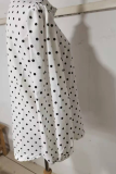 Casual Dot Patchwork Turndown Collar Tops