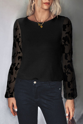 Casual Solid Patchwork O Neck Tops